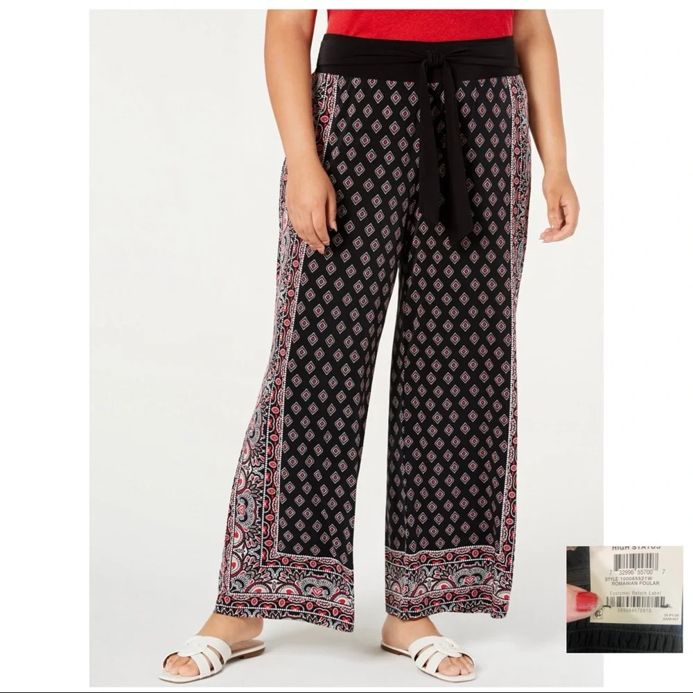 INC NWT Multicolor Printed Wide Leg Pants